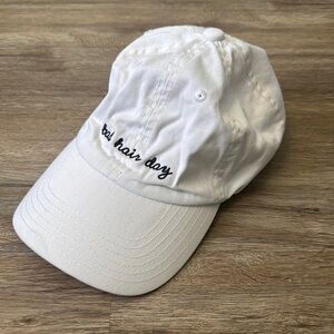 White Cap with Embroidered Text